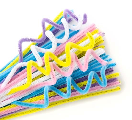 Chenille Stems 6mm Pk100 Pastel 5 Colours