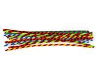 Chenille Stems - 6mm Candy Stripe Multi Colour Pack of 20