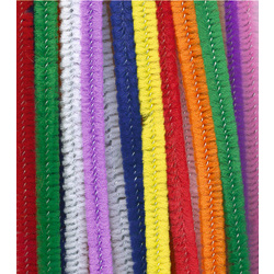 Chenille Stems - 15mm Fluffy 10 Colour Pack of 100